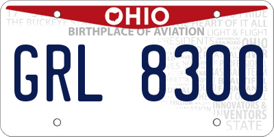 OH license plate GRL8300