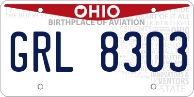 OH license plate GRL8303