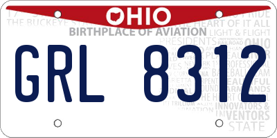OH license plate GRL8312
