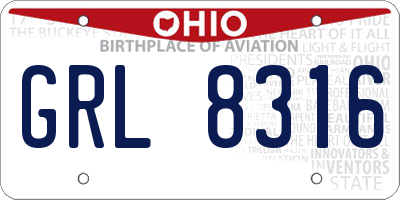 OH license plate GRL8316