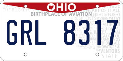 OH license plate GRL8317
