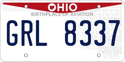 OH license plate GRL8337