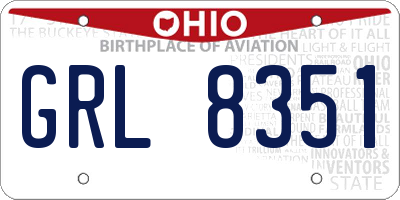 OH license plate GRL8351