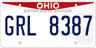 OH license plate GRL8387