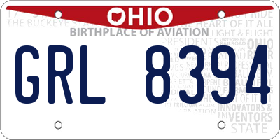 OH license plate GRL8394