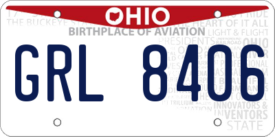 OH license plate GRL8406