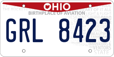 OH license plate GRL8423