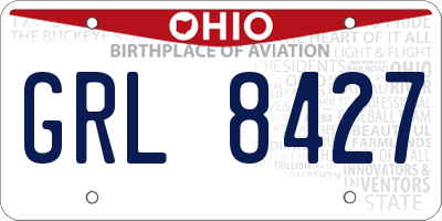 OH license plate GRL8427