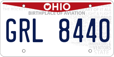 OH license plate GRL8440