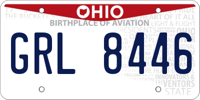 OH license plate GRL8446