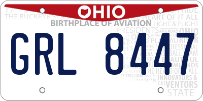 OH license plate GRL8447