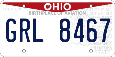 OH license plate GRL8467