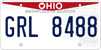 OH license plate GRL8488