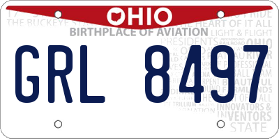 OH license plate GRL8497