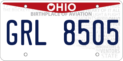 OH license plate GRL8505