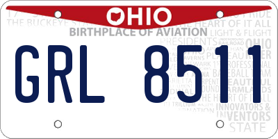 OH license plate GRL8511