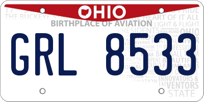 OH license plate GRL8533