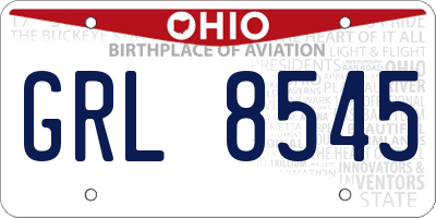 OH license plate GRL8545