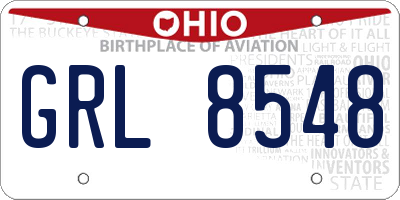 OH license plate GRL8548