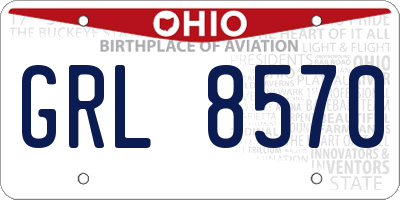 OH license plate GRL8570