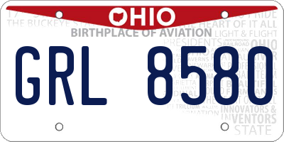 OH license plate GRL8580