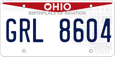 OH license plate GRL8604