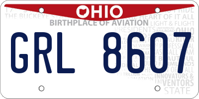 OH license plate GRL8607