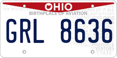 OH license plate GRL8636