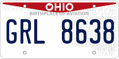 OH license plate GRL8638