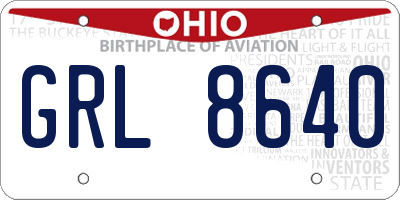 OH license plate GRL8640