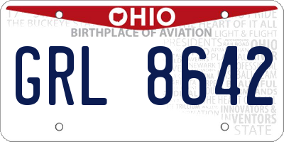 OH license plate GRL8642