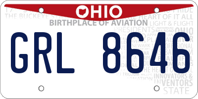 OH license plate GRL8646