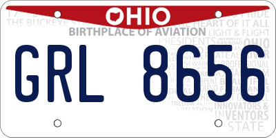 OH license plate GRL8656