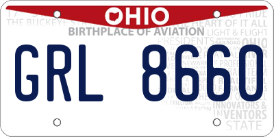 OH license plate GRL8660