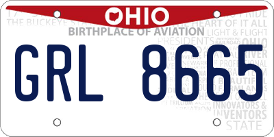 OH license plate GRL8665