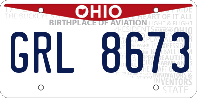 OH license plate GRL8673