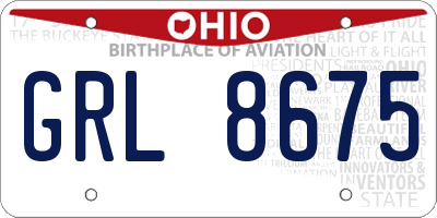 OH license plate GRL8675