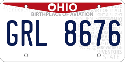 OH license plate GRL8676