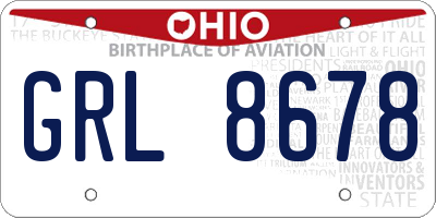 OH license plate GRL8678