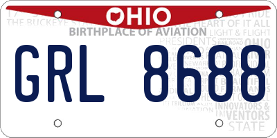 OH license plate GRL8688