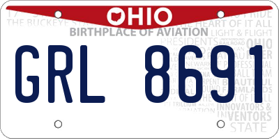 OH license plate GRL8691
