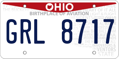 OH license plate GRL8717