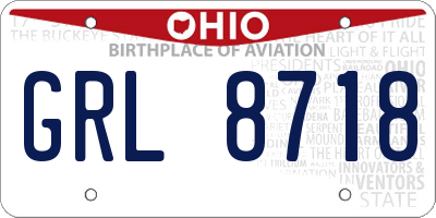 OH license plate GRL8718