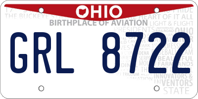OH license plate GRL8722