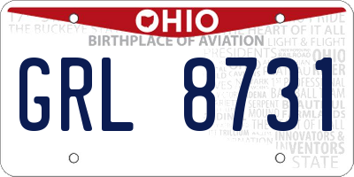 OH license plate GRL8731