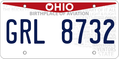OH license plate GRL8732