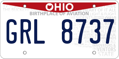 OH license plate GRL8737