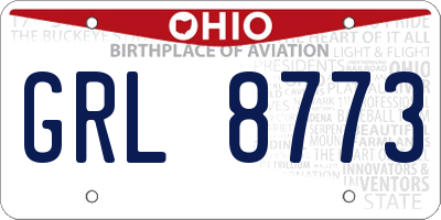 OH license plate GRL8773