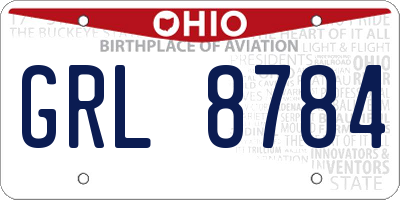 OH license plate GRL8784