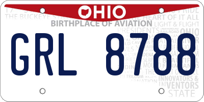 OH license plate GRL8788